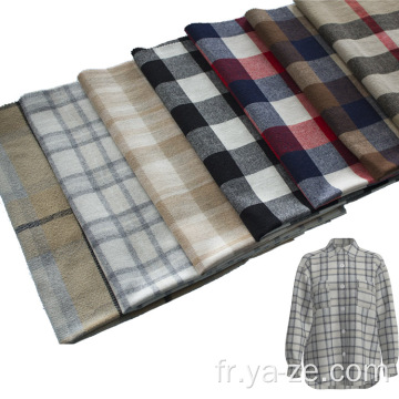 Tissu de manteau en laine Plaid Vérifier le tissu de flanelle